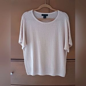 Tahari Sheer Sweater, Size M, Cream